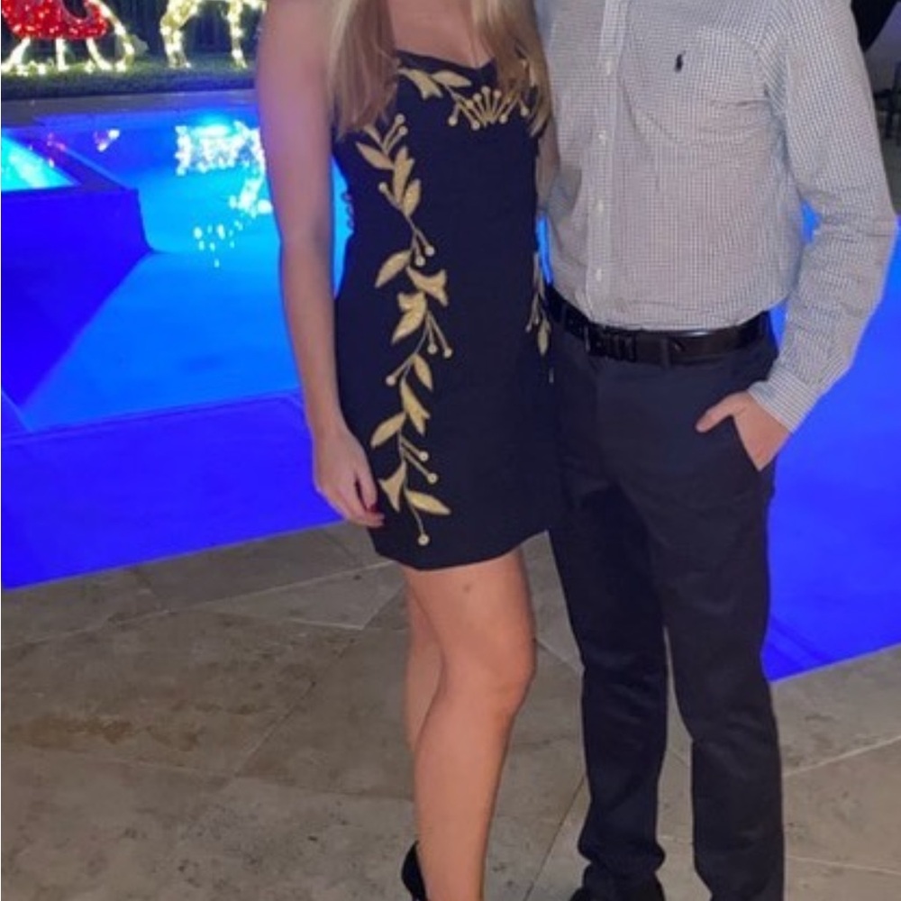 Free people black and gold dress